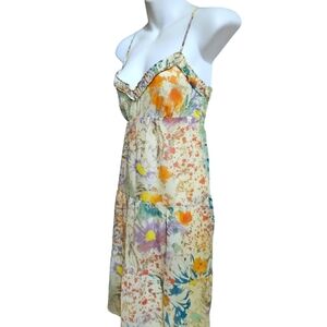 Y2K Floral Spaghetti-Strap Sun Dress Sz.6 Easter Summer Beach Resort Wear